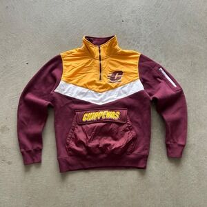 e5 Central Michigan 1/4 Zip Jacket Size Small Red Chippewas CMU Pullover